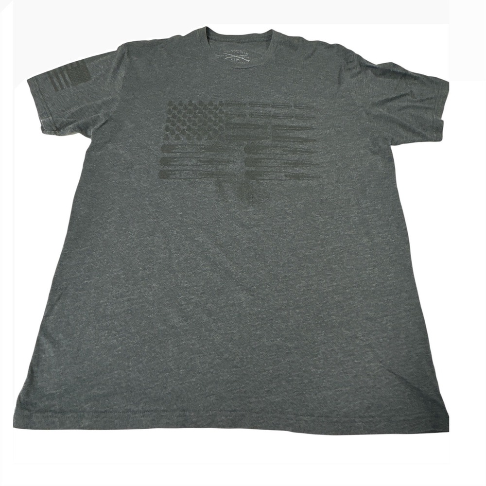 Grunt Style Mens American Flag Bullet Graphic T-Shirt Charcoal Large